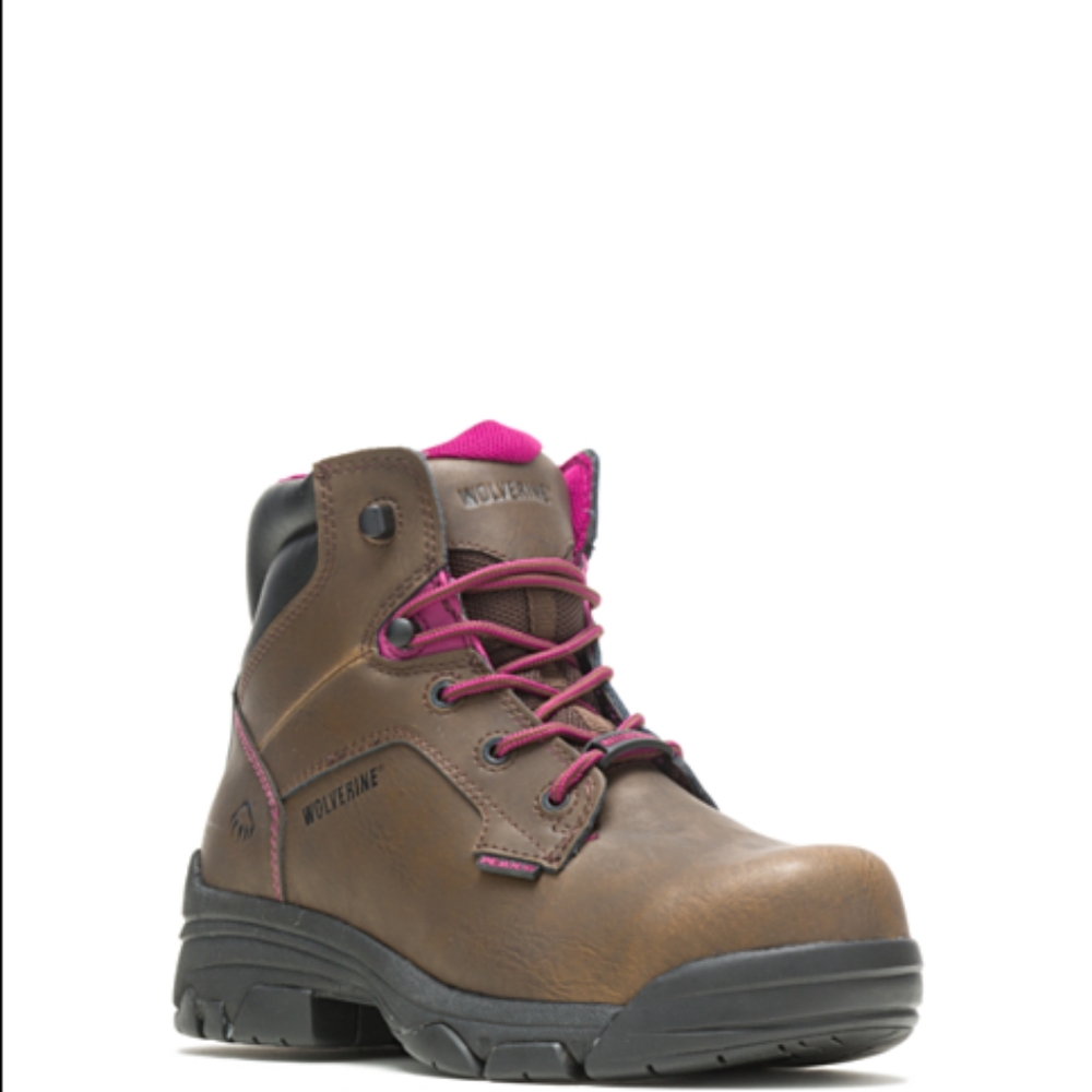 Women's Wolverine Leather 6" Composite Toe Safety Work Boot sz7.5
